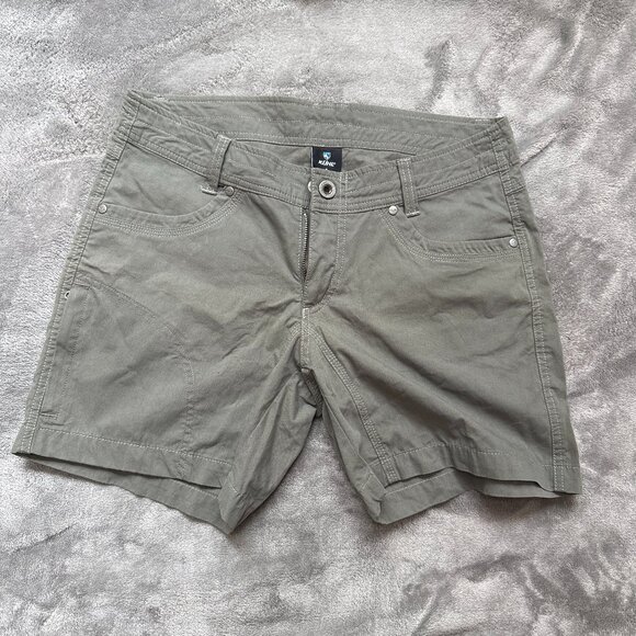 Kuhl Splash Shorts Womens Size 6 Olive Green Side Zipper Pocket - Picture 1 of 4